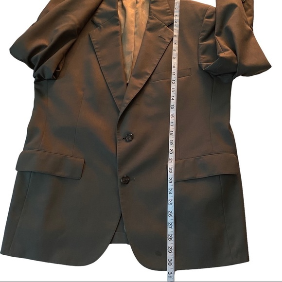 Vtg Brooks Brothers Dark Grey 2-Button 100% Wool Suit Jacket Sports Jacket 40R - Picture 9 of 10